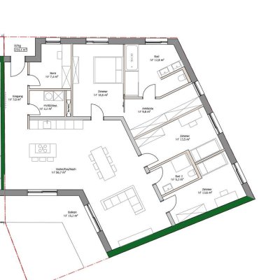 Großzügige helle altersgerechte Wohnung im KFW 40 Energiesparhaus Nähe Fußgängerzone