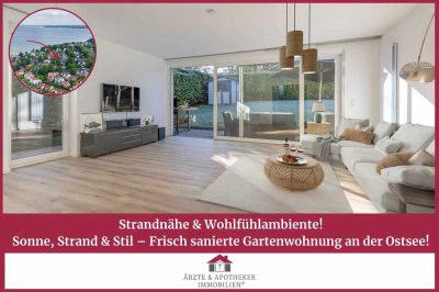 Strandnähe & Wohlfühlambiente!
Sonne, Strand & Stil – Frisch sanierte Gartenwohnung an der Ostsee!