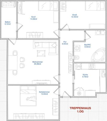 Gepflegte 4-Zimmer Wohnung mit Balkon in Reutlingen