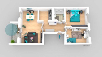 3-Zimmer-Wohnung mit Balkon
