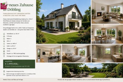 Elegantes Einfamilienhaus mit Garten, Kamin &amp; Garage in 1190 Wien – Ihr Traumhaus wartet!