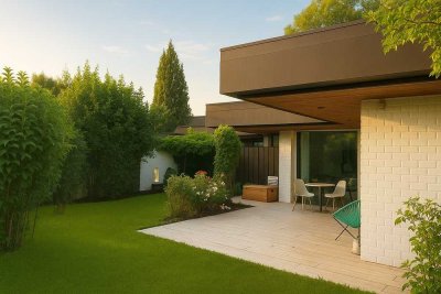 Designklassiker in Grünwald - großzügiger Sep Ruf Bungalow  - Schwimmbad und Sauna