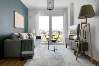 Neubau mit Stil! 2 Zimmer mit Balkon und hipper Wohnküche! Sowie Parkett, Badewanne und Ausblick (VIE187)
