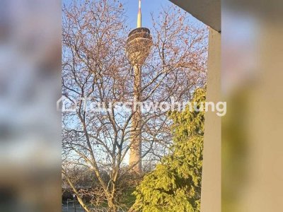 Tauschwohnung: Zentrale 2-Zimmer-Wohnung mit Balkon und Rheinturm-Blick