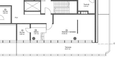 Charmantes 1-Zimmer Penthouse mit Balkon in Stuttgart-Bad Cannstatt