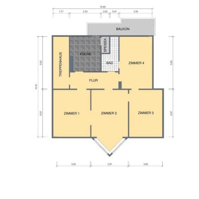 Anfragen nur per Mail.  4-Zi. Altbauwohnung im 3. OG mit EBK , Balkon und Garten.
