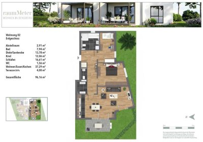 3-Zimmer Erdgeschosswohnung in Bensberg in bester Lage mit Garten