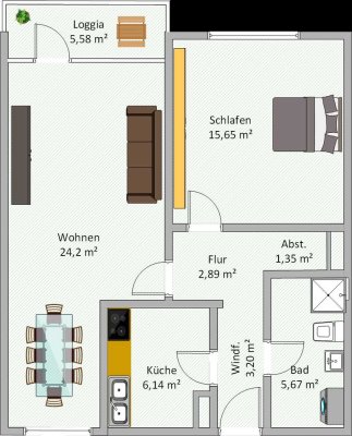 Alltagstaugliche 2-Zimmer-Wohnung mit Balkon in Bielefeld