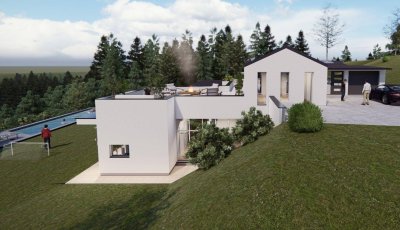 Nähe Graz: Luxuriöse Villa - Rohbau bereits fertig - mit herrlichem Ausblick in erhöhter Traumlage!