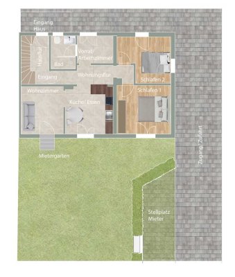 Frisch renovierte 3-Zimmer-Wohnung in Neugablonz