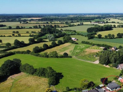 Schinkel, Einfamilienhaus mit 2 Garagen in Feldrandlage