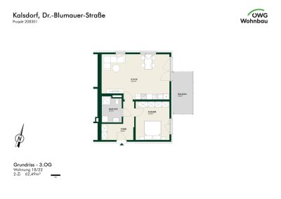 Kalsdorf Bau 3 - geförderte Miete - 2 Zimmer