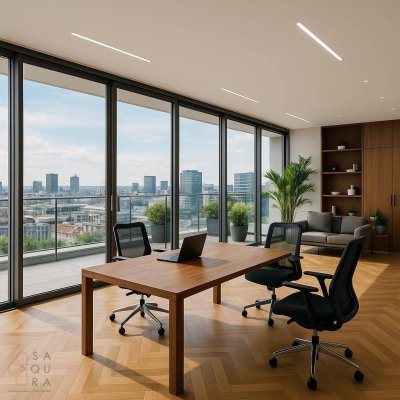Exklusives Penthouse-Büro mit traumhaftem Panoramaausblick - Top Lage - UNO-City - Alte Donau