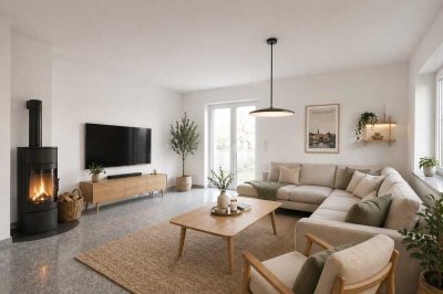 ALPENBLICK: Große Villenhälfte mit Einliegerwohnung + 6 Zimmern + Hobbyraum + großem Garten