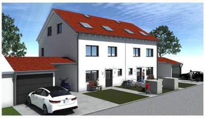 Im Erstbezug: Großzügig und energieeffizient
Doppelhaushälfte
mit wertiger Ausstattung