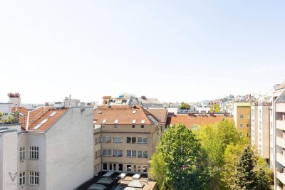 Loftartige DG-Wohnung mit West-Terrasse &amp; Weitblick in zentraler u. dennoch komplett ruhiger Hoflage