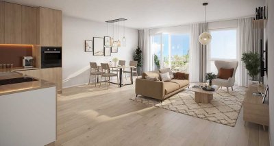 Lichtdurchflutete 2-Zimmer- Wohnung mit schönem Balkon im EH40 Haus