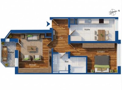 Solide Investition in Leipzig: Vermietete 2-Raum-Wohnung mit Balkon und Altbauflair