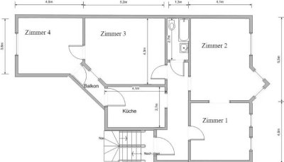 Schöne Altbauwohnung 1.OG; ruhig in zentraler Lage