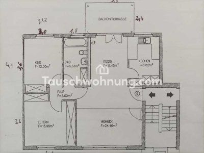 Tauschwohnung: 3ZKBB 86qm Pfersee sehr schön - Tausch gegen 2ZW max. 900,-€