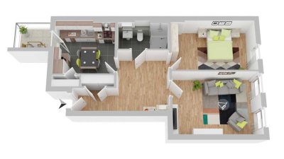 Zentrale Stadtwohnung mit Aufzug und Balkon