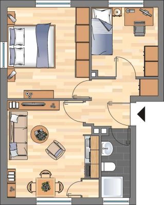 Demnächst frei! 2-Zimmer-Wohnung mit Badewanne in Voslapp!