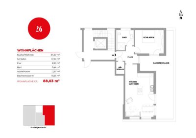 ERSTBEZUG - Neue Mietwohnung mit Dachterrasse in Gaisbach