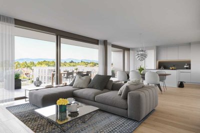 Neubau: Beeindruckende 4-Zimmer-Dachgeschosswohnung mit Blick ins Grüne | Wohnung D112