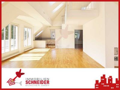 IMMOBILIEN SCHNEIDER - Waldtrudering-  traumhaft schöne 4 Zi-DG-Galerie-Wohnung mit Kaminanschluss