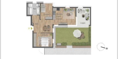 Neuwertige 3-Zimmer-Wohnung mit Loggia und Garten in Bietigheim-Bissingen