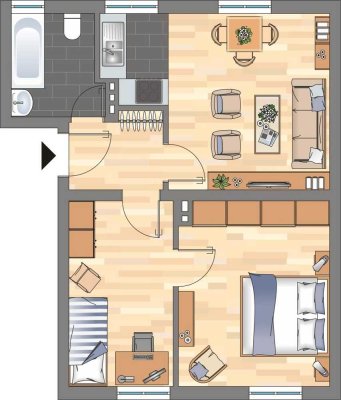 2-Zimmer Wohnung mit neuem Tageslichtbad in Fedderwadergroden!