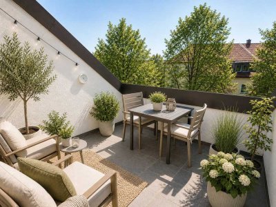 Moderne 2-ZKB mit Dachterrasse in ruhiger Lage direkt am Lech