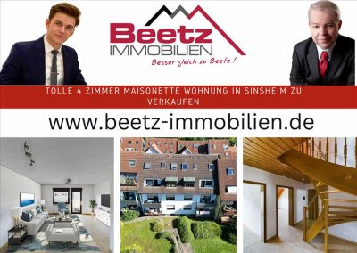 Tolle 4 Zimmer Maisonette Wohnung in Sinsheim zu verkaufen