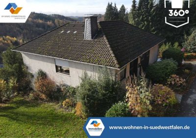 VR IMMO: Familienfreundliches Einfamilienhaus mit herrlichem Ausblick in Altena-Evingsen.