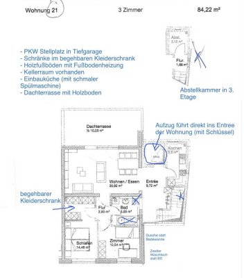 Exklusive 3,5-Zimmer Penthouse-Wohnung mit Balkon in Kiel-Hassee