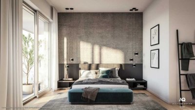 3-Zi.-Eck-Whg. mit 2 Bädern, offener Küche und umlaufendem Balkon