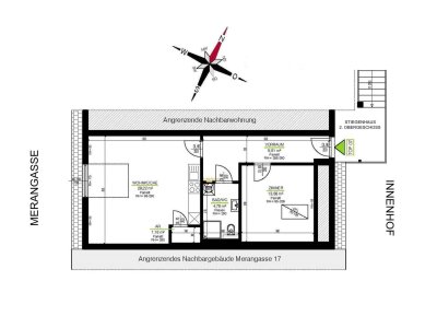 Sonnige 2 ZIMMER-Wohnung + möblierte Einbauküche + Bad mit Dusche und WC + nähe KF-Uni bzw. LKH-Graz