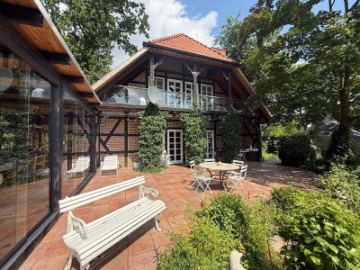 Modernes Fachwerkhaus in traumhafter, hochwassersicherer Lage an der Leine