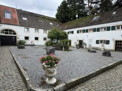 Gemütliche 2 Zi - Dachgeschosswohnung in der alten Wasserburg mit Gartenteil