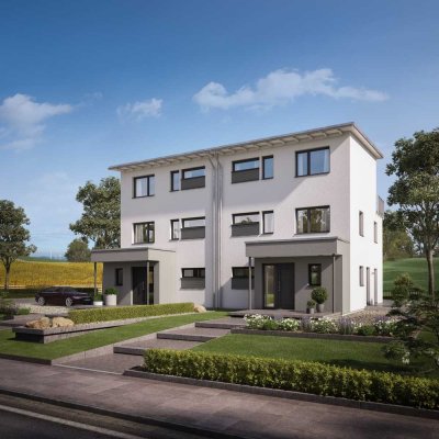Clevere Doppelhaushälften auf drei Ebenen mit Dachterrasse+Grundstück in Traumlage