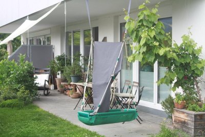 4 Zi. EG-Wohnung mit großem Eigengarten, Sonnenterrasse, 2 Tiefgaragenplätze, Lift und Kellerraum - Mondsee-Schlössl
