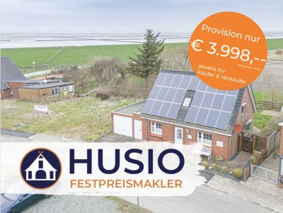 Komplett möbliertes Ferienhaus mit PV Anlage direkt am Wattenmeer