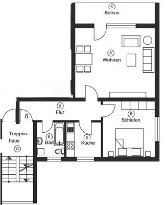 Erstbezug nach Modernisierung! Helle 2-Zi-Whg. mit EBK & Südbalkon in Petersberg Top-Lage ab 1.2.26