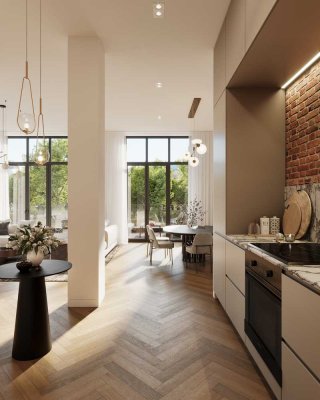 Harmonisch konzipierte 2-Zimmer-Wohnung mit offenem Grundriss, Balkon und Ankleide