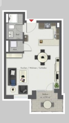 lichtdurchflutete, moderne 1-Zimmer Wohnung in Lörrach