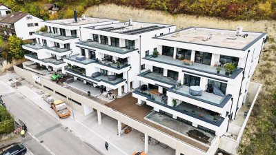 3-Zimmer- Penthousewohnung mit 2 Terrassen, Aufzug, und Tiefgarage im KFW 55 Effizienzhaus