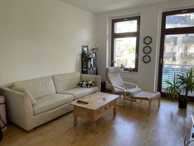 Helle 2-Zimmer-Wohnung (68 m²) mit großem Südbalkon – voll möbliert in Zentrum-Süd, Leipzig