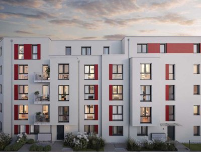 Erstbezug:  lichtdurchflutete 3-Zimmer-Wohnung mit EBK und Balkon
