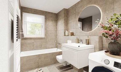 Alles auf einer Ebene – alles im Blick. - - - - - - - - - - - 3-Zimmer-Wohnung mit Balkon, 1. OG