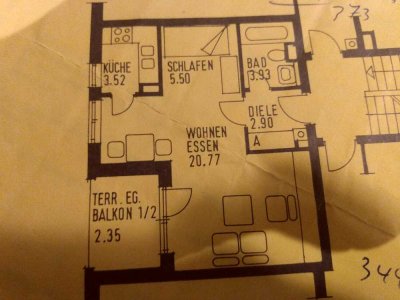 Gepflegte 1-Zimmer-Wohnung mit sep. Küche in Taufkirchen